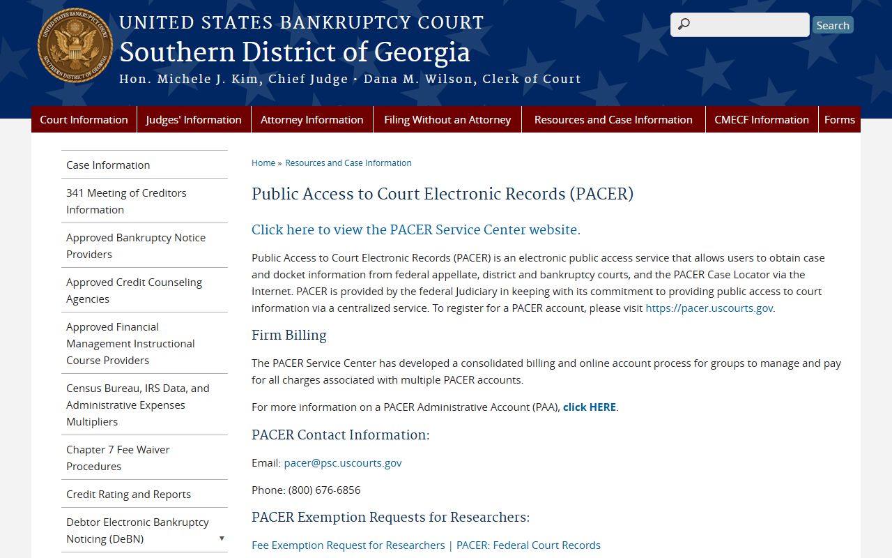 Taylor County court dockets federal PACER access explanation