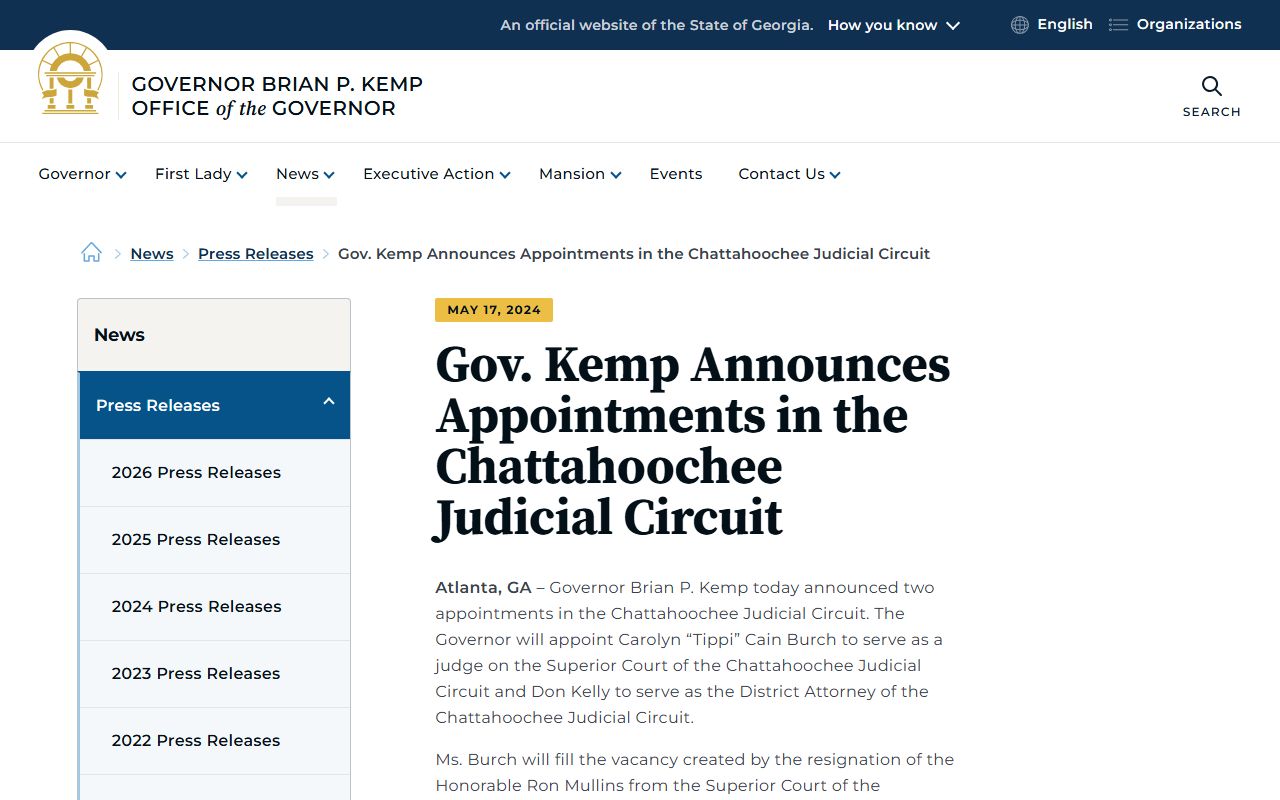 Taylor County criminal court records Chattahoochee Judicial Circuit appointment release
