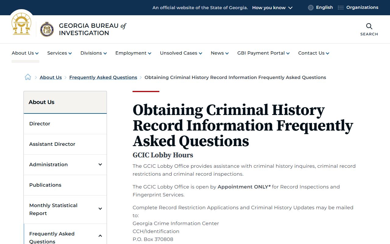 Taylor County criminal court records GBI criminal history FAQ