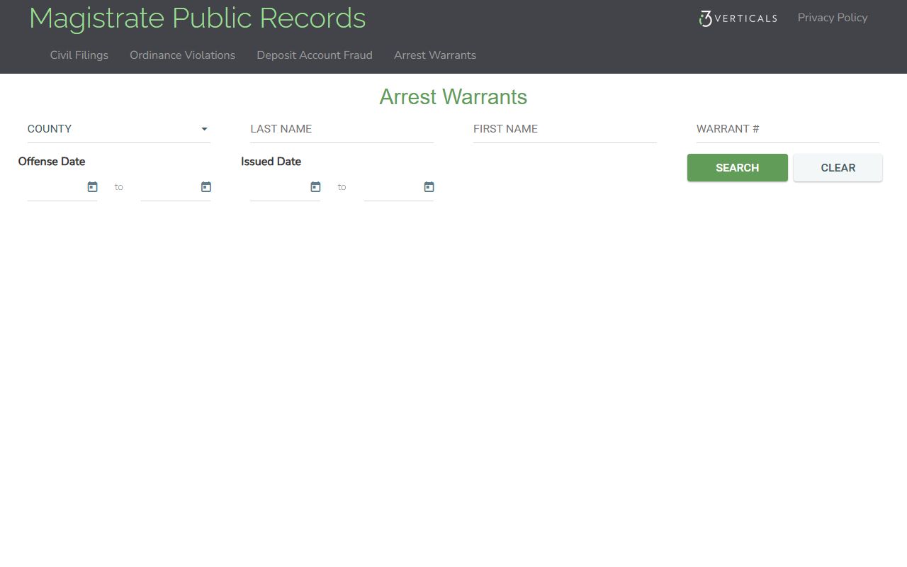 Taylor County warrant search Georgia Magistrate arrest warrant fields