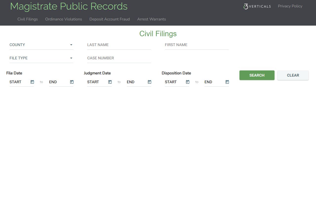 Taylor County warrant records Georgia Magistrate civil search fields